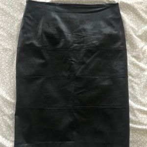 Imitation Leather Pencil Skirt